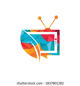 Nature TV Vektorlogo-Vorlage. Logo für Landwirtschaftliches Rundfunk-Fernsehen.