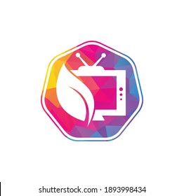 Nature TV vector logo template. Agricultural broadcast TV logo.