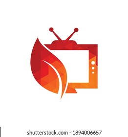 Nature TV vector logo template. Agricultural broadcast TV logo.