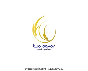 Nature with two leaves logo vector