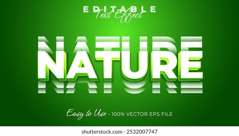 Nature typography trendy editable text effect