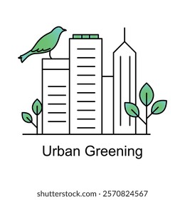 Nature in Urban Areas Icon for Green Infrastructure.