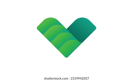 Nature V logo abstract vector design template