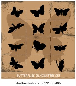 Nature various symbolical butterflies set