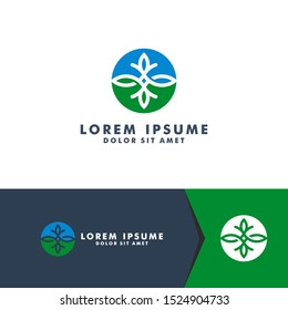 Nature vector abstract flower logo design template