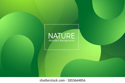 Nature vector abstract template design. Nature abstract background text with green geometric gradient shape element for environment wallpaper. Vector illustration
