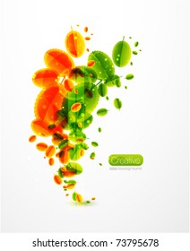 Fondo vectorial de la naturaleza. Hojas abstractas. Diseño de verano