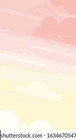 Nature vector background. Sunrise sky. Evening or morning view Cartoon vector illustration.