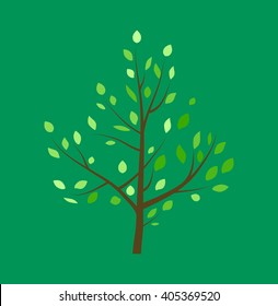 nature vector banner . Tree icon concept of a stylized tree with leaves.tree branch . nature and ecology,beautiful trees . eco and bio badge Vector illustration.
