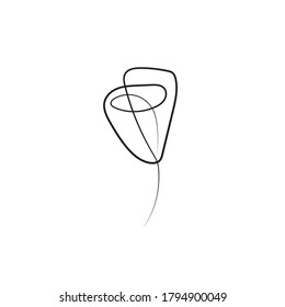Nature vector continuous line drawing. Flower linear illustration. Tulip or rose botanical sketch. Editable stroke
