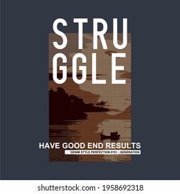 NATURE VECTOR DOT BACKGROUND, STRUGGLE WORDS DESIGN, MOTIVATIONAL FOR T SHIRT DESIGN.