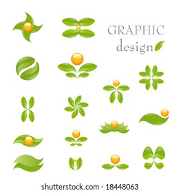 Nature- vector icon set isolated on white. Alternative medicine and ecology targeted