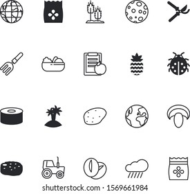 nature vector icon set such as: onion, colorful, surface, blade, broccoli, moon, forest, beverage, island, satellite, chili, night, juicy, chicken, caffeine, wildlife, ladybug, innovation, fitness