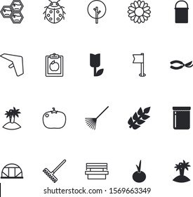 nature vector icon set such as: bakery, web, ribbon, experiment, honey, flora, colorful, seedling, helmet, wildlife, jam, daffodil, park, sky, collection, closeup, picnic, secateurs, foliage, twine