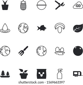nature vector icon set such as: boiling, colored, carbon, america, retro, line, dioxide, cleaner, tourism, adventure, exhaust, fun, bag, pruner, detergent, pruning, slice, scissors, farmer, cute