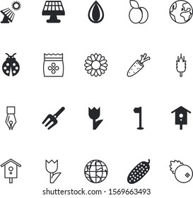 nature vector icon set such as: america, soybean, pitchfork, office, clean, bubble, shadow, science, ladybird, fly, forest, flour, slice, berry, sesame, experiment, vegetables, app, bug, insect, rye