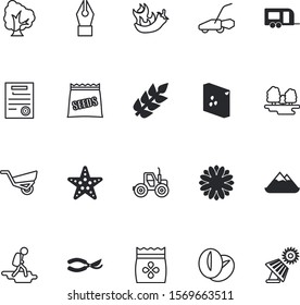 nature vector icon set such as: chili, camper, job, camp, sport, load, hike, home, lawn, hipster, car, aquatic, walking, cart, flour, license, vectors, hand, mowing, mountains, pattern, scissors