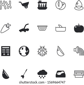 nature vector icon set such as: beans, push, paper, globe, circle, farm, write, cloud, golfer, load, ball, wood, wooden, sprinkler, tuna, roasted, handle, tear, signing, construction, grass-cutter