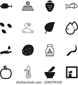 nature vector icon set such as: medicinal, warm, blood, mortar, outline, save, aqua, vehicle, root, rain, strawberry, pattern, electro, auto, high, space, sesame, backdrop, hospital, grass, vegetable