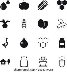 nature vector icon set such as: hospital, estate, sugar, picnic, growing, flora, flower, bonfire, macro, medical, spikelet, oat, architecture, bumblebee, beet, heat, clinic, bread, medicine, watering