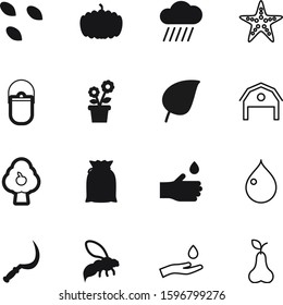 nature vector icon set such as: tourist, botany, agricultural, animal, hot, liquid, flowerpot, beauty, park, trip, blade, fly, vegetarian, spa, work, bright, vegetable, wasp, pumpkin, hangar, shell
