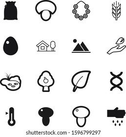 nature vector icon set such as: molecule, holiday, hawaiian, technology, warm, architecture, chalet, log, tourism, chicken, barley, protection, medical, mountain, sowing, human, cereals, cold, swamp