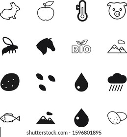 nature vector icon set such as: warm, mammal, seed, snack, logotype, eco, care, cloud, technology, running, sweet, cold, seafood, science, recycling, home, fish, web, pictogram, sky, sunflower