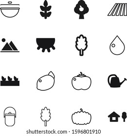 nature vector icon set such as: can, camp, october, hut, mammal, cow, real, decoration, drop, spoon, bonfire, field, exterior, mountain, rye, pumpkin, oat, autumn, sprout, soup, rain, metal, warm