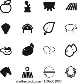 nature vector icon set such as: funny, ripe, botanic, eco, stallion, hangar, mustang, freshness, park, speed, horse, root, bonfire, object, medicine, vacation, fire, education, drop, meal, silhouette