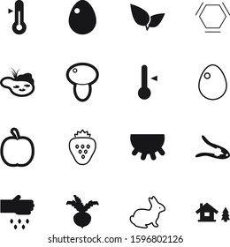 nature vector icon set such as: eco, blue, delicious, nutshell, chalet, pond, sowing, research, tasty, udder, nutcracker, stones, beet, edible, round, seeding, molecules, autumn, medicine, spring