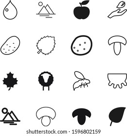 nature vector icon set such as: farm, cow, care, blue, lamb, red, nation, cute, udders, sting, life, season, milk, blood, north, fruit, fly, round, growth, sheep, wasp, udder, fall, animal, sliced