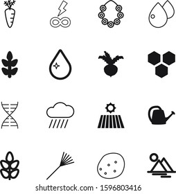nature vector icon set such as: evolution, spring, equipment, thunder, rock, soil, curve, biotechnology, human, chemistry, chain, mountains, farm, meteorology, clinic, electric, button, electronic