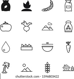 nature vector icon set such as: beet, blood, warm, crop, ripe, home, island, high, magic, ear, grass, chalet, holiday, hut, top, garden, spring, relax, beach, photo, package, barley, farm, spikelet