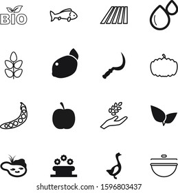 nature vector icon set such as: sickle, spring, drop, pond, cereals, ocean, drawing, fields, hospital, yellow, grow, nutrition, sugar, blade, bird, raw, cute, happy, ear, tattoo, aqua, product