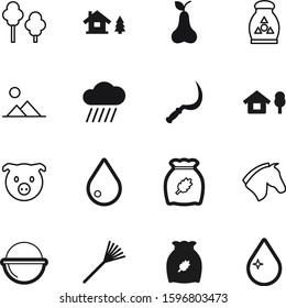 nature vector icon set such as: organic, trip, phosphorus, mountain, grass, land, stallion, weather, logo, forecast, speed, fertilizer, equipment, cloud, chemical, sun, spring, equestrian, farming