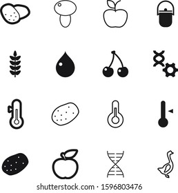nature vector icon set such as: color, harvest, spikelet, measurement, one, button, tourist, spike, cereal, drawn, bird, scale, cute, cauldron, berry, campfire, raw, bread, droplet, gene, autumn