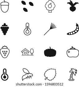 nature vector icon set such as: shadow, dessert, insect, tasty, root, sand, education, grapes, tomatoes, care, oak, cabin, log, building, health, honey, pictogram, bumblebee, cottage, tomato, tourism
