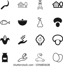 nature vector icon set such as: nutrition, spica, egg, vehicle, eggs, dna, linear, shell, heat, electricity, evolution, spring, electric, lines, cook, hot, flour, park, sack, container, fish, peach