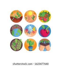 Nature vector icons ready for your graphic design project or your web design project.