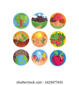 Nature vector icons ready for your graphic design project or your web design project.