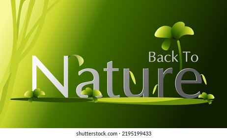 Nature. Vector of illustration nature background concept conservation typography template.