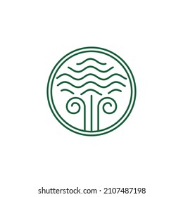 Nature vector illustration logo design. emblems for holistic medicine centers, yoga classes, natural, labels, chevrons, organic food products and packaging