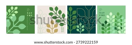 Nature. Vector illustrations for graphic and web design, social media, business and marketing material. Concepts for natural and organic products, beauty and cosmetics, fashion, environment.