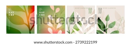 Nature. Vector illustrations for graphic and web design, social media, business and marketing material. Concepts for natural and organic products, beauty and cosmetics, fashion, environment.