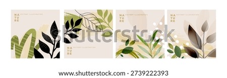 Nature. Vector illustrations for graphic and web design, social media, business and marketing material. Concepts for natural and organic products, beauty and cosmetics, fashion, environment.