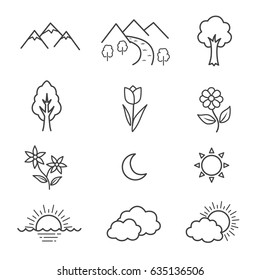 Nature Vector Line Icon Set