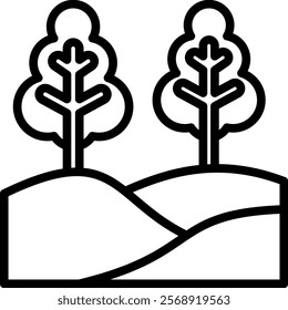 Nature Vector Lineal Icon On White Background.