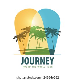 nature vector logo design template. Palm trees or tropics icon.