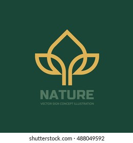 Nature - vector logo template concept illustration. Green leaves creative sign. Design element. 