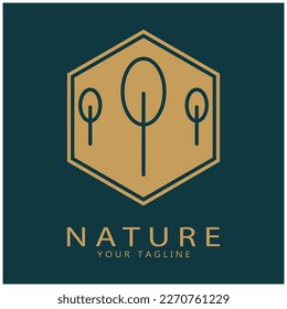 Nature vector logo. with trees, rivers, seas, mountains, business emblems, travel badges, ,ecological health,